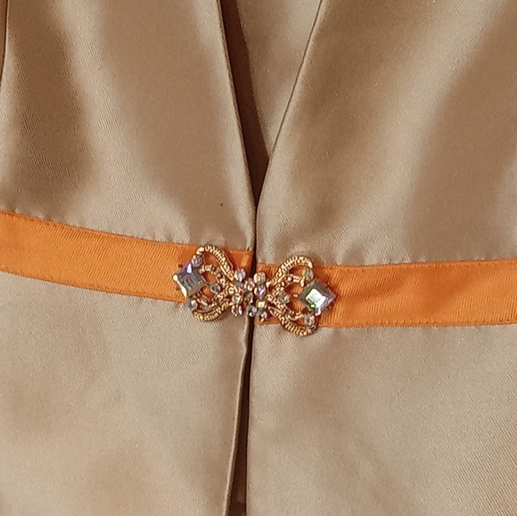 Midnight Velvet Cocktail Party Celebration Topper Jacket Gold Orange 16 - Picture 5 of 16